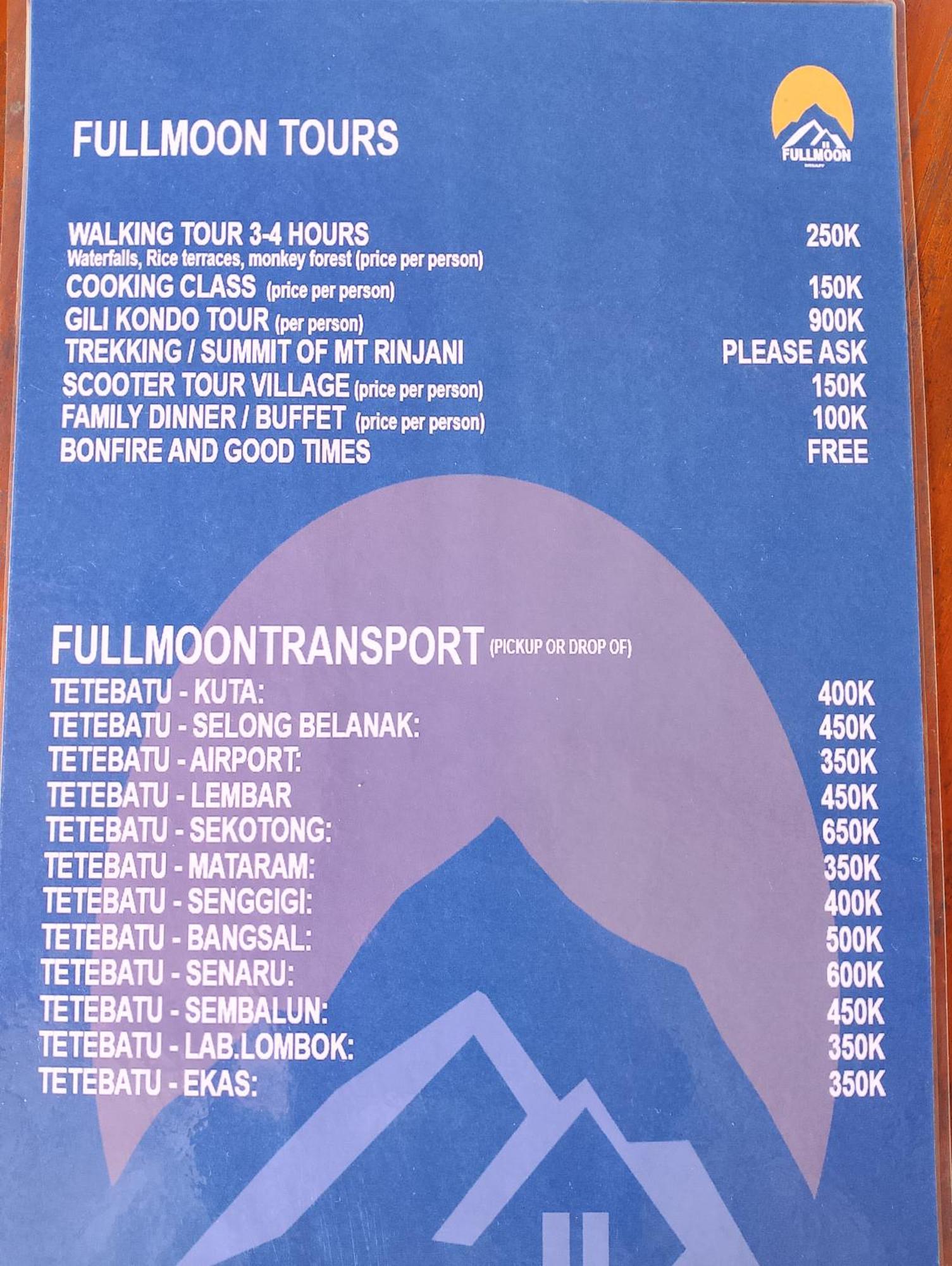 Hotel Tetebatu Fullmoon Exterior foto